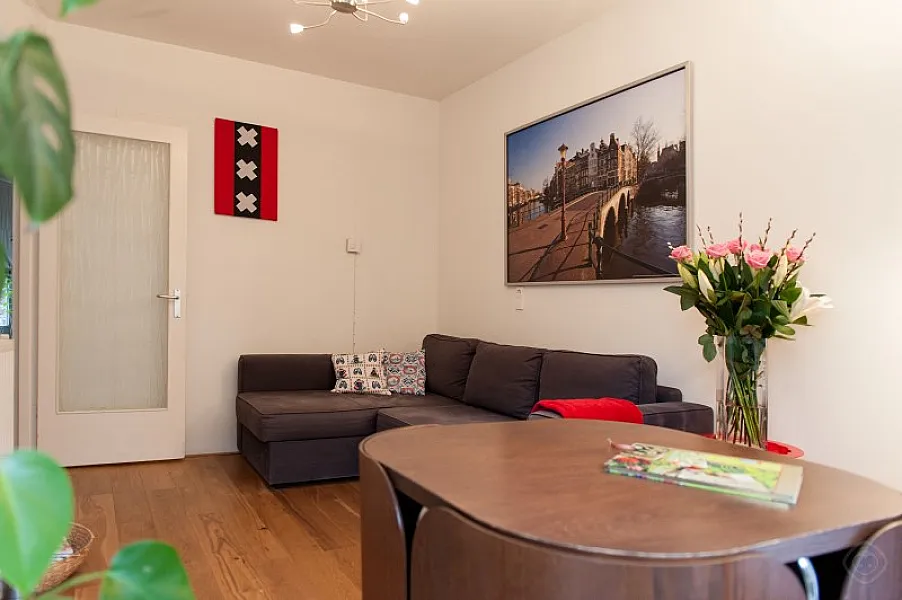 Dining Area with Living Room View West City apartment Amsterdam