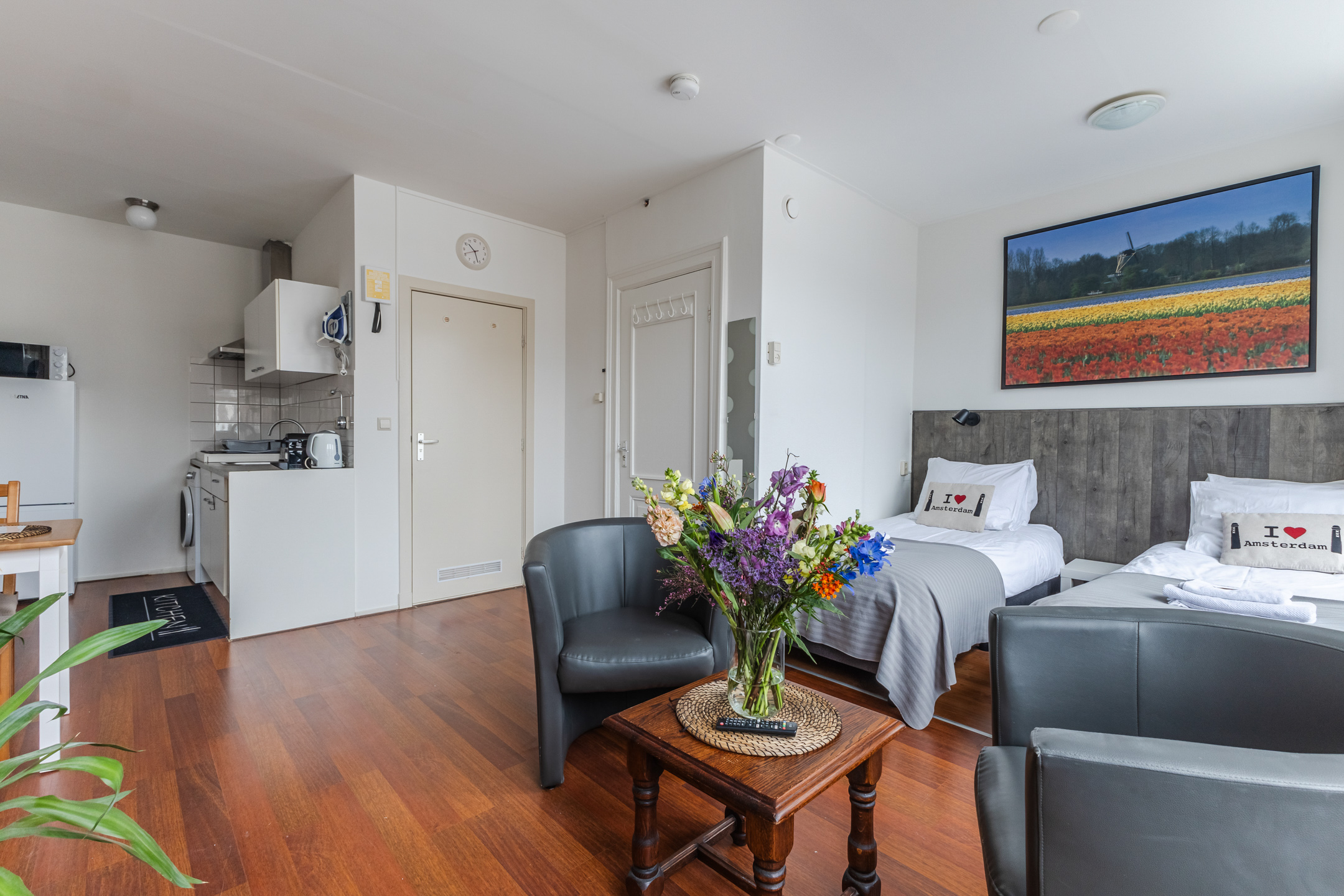 View from Living Area Albert Cuypstraat III B studio Amsterdam