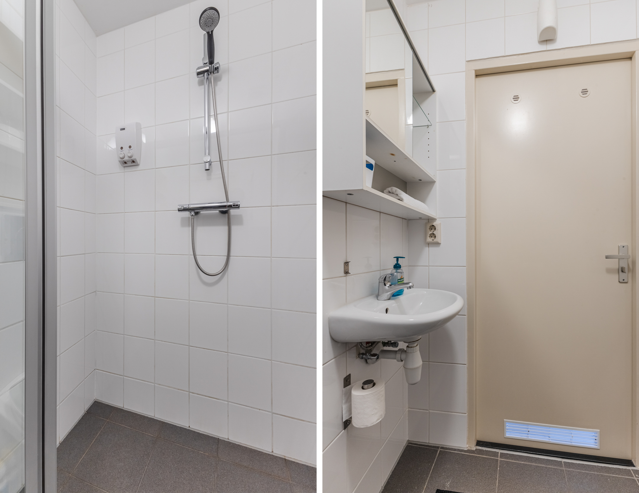Combined Sink and Shower Area Albert Cuypstraat III B studio Amsterdam