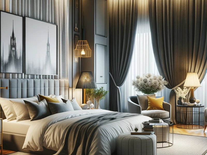 Comfortable bedroom with quality bedding