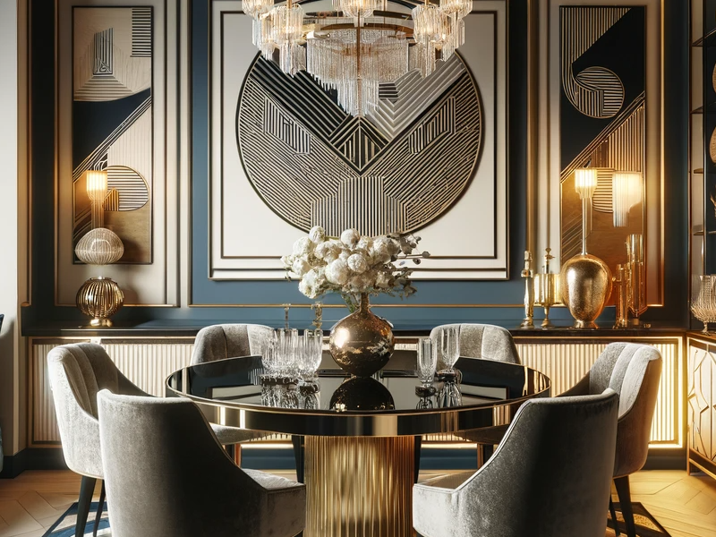 Dining area with table and chairs