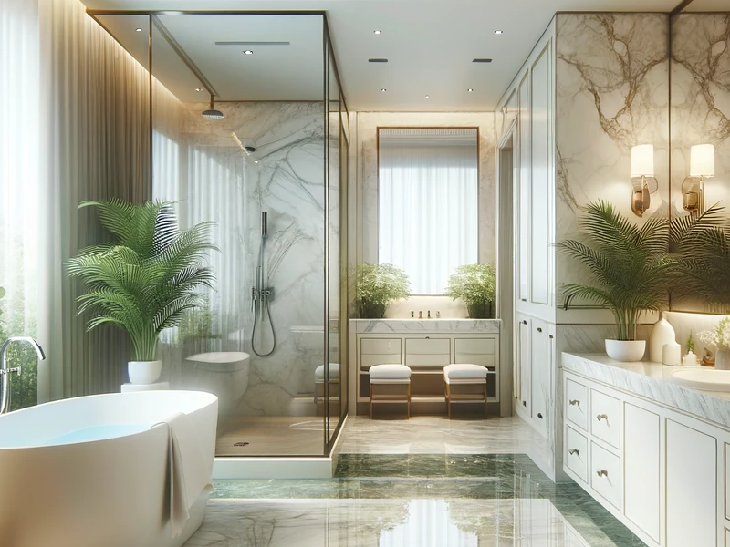 Modern bathroom with shower