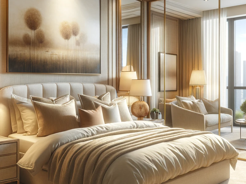 Comfortable bedroom with quality bedding